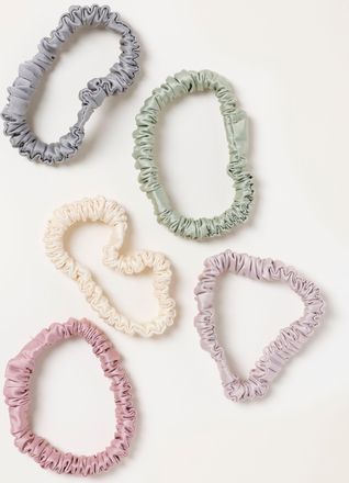 Fat Face FatFace Multi 5 Pack Plain Satin Scrunchies