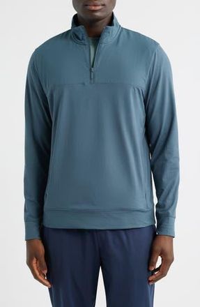 Zella Live In Hybrid Quarter Zip Pullover in Blue Slate at Nordstrom Rack, Size Medium