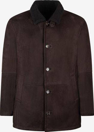 Gimos Mittellange Lammfelljacke mit Knopfkragen