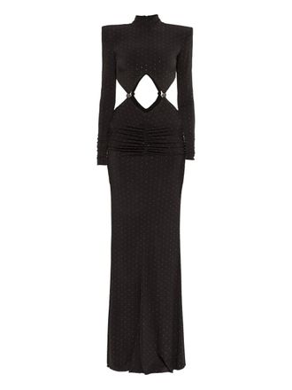 Nissa rhinestone-embellished cut-out maxi dress - Black
