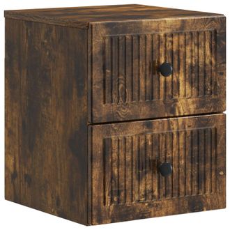 vidaXL Mesita De Noche De Pared Roble Ahumado 33 X 34,5 X 40 Cm Vidaxl