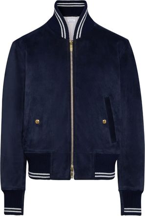 Thom Browne Giacca in pelle scamosciata - Blu