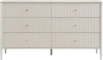 VENTE-UNIQUE.COM C&oacute;moda baja efecto madera beige