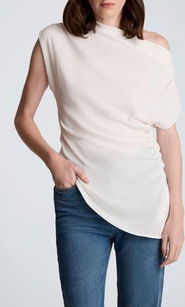 Kenneth Cole Asymmetric Hem One-Shoulder Sweater in Pure White at Nordstrom, Size X-Small
