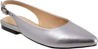 Trotters Evelyn Pointed Toe Slingback Flat - Multiple Widths Available in Pewter at Nordstrom, Size 10.5