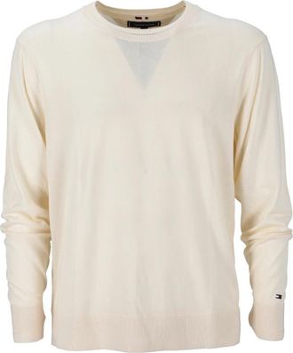 Tommy Hilfiger Katoenen Crewneck Sweater in Blauw - Heren - Ronde hals truien - Beige - S - Katoen - Truien & Vesten
