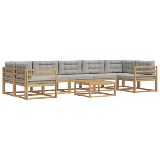 vidaXL Conjunto De Sof&aacute;s De Exterior 6 Pcs Blanco Y Gris Claro Vidaxl