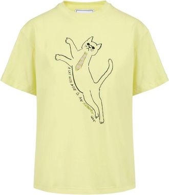 Iceberg Regular Fit T-Shirt - Dames - T-shirts - Geel - M - Katoen - Tops