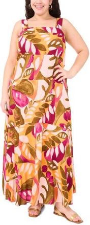Vince Camuto Palm Print Maxi Sundress in Ecru Olive at Nordstrom Rack, Size 3X