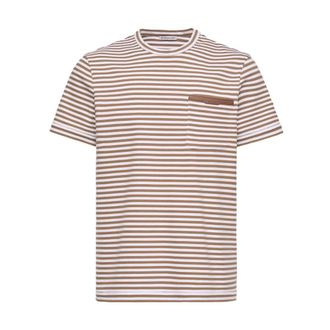 Moncler Pocket Stripe T-Shirt - male - Moncler - T-Shirts - Beige - L - Tops