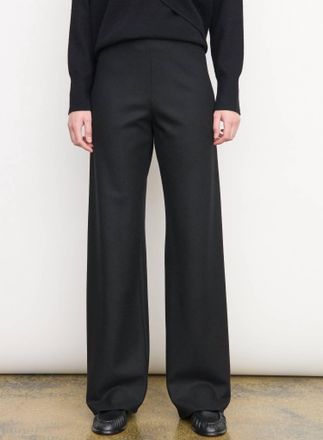 Vince High Waist Wool Blend Bias Pant In Black