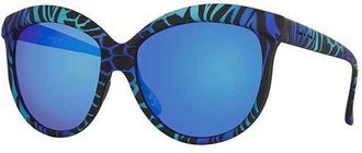 Italia Independent II 0092 ZEF.022 Womens Sunglasses Blue Size 58