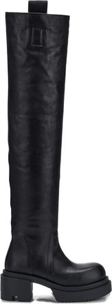 Rick Owens leather over-the-knee sneakers - women - Calf Leather/Fabric/Rubber - 37 - Black