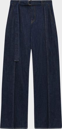 Loewe D-Ring Belted Wide-Leg Jeans