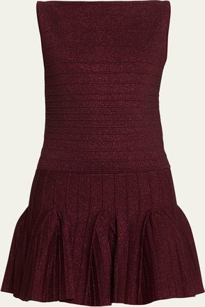 Retrof&ecirc;te Audrina Metallic Knit Godet-Skirt Sleeveless Mini Dress