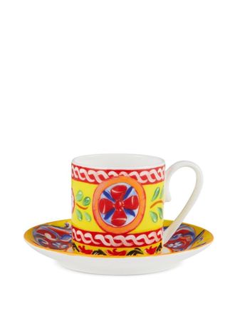 Dolce & Gabbana geometric-pattern porcelain espresso-set - unisex - Porcelain - One Size - Yellow