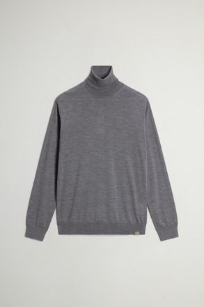 Woolrich uomo Maglione a collo alto in pura lana vergine Merino Grigio Taglia XXL