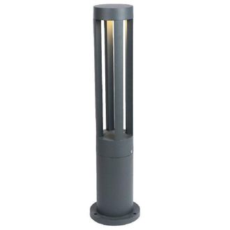 Trade Shop Trade Shop Traesio - Lampione Giardino Lampada 12 Watt Led Terra Esterno Ip65 Lampioncino Grigio Es28 - -Bianco Caldo