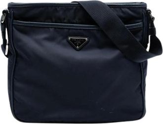 Prada Pre-owned Cross Body Bags, female, Blue, Size: ONE SIZE Pre-owned Nylon Crossbody Bag