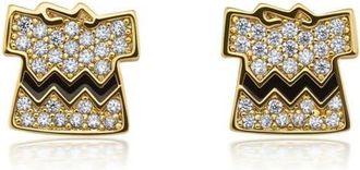 Crislu Charlie Brown Shirt Stud Earrings in 18Kt Yellow Gold /Clear Stone at Nordstrom
