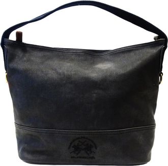 La Martina Zwarte Hobo Schoudertas Vrouw - Dames - Handtassen - Zwart - ONE Size - Katoen - Tassen