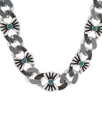 Gucci Silver Resin Flower Link Collar Necklace (Authentic Pre-Loved)