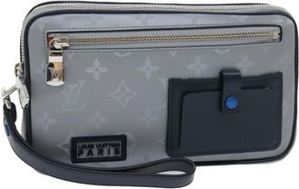 Louis Vuitton Satellite Silver Canvas Clutch Bag (Pre-Owned)