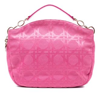 Dior Tweedehands Canvas Cannage Hobo Tas