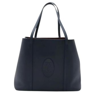 Cartier Pre-owned Tote Bags, female, Blue, Size: ONE SIZE Pre-owned Vintage Shoulder Tote Bag