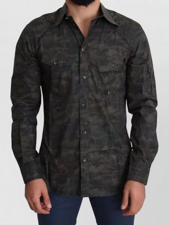 Dolce & Gabbana camouflage-print cotton long-sleeve shirt