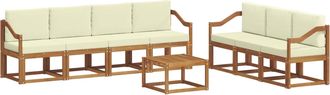 vidaXL Conjunto De Sof&aacute;s De Exterior 8 Uds. Natural Y Crema Vidaxl