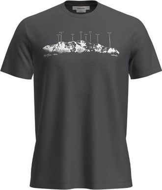 Icebreaker Merino 150 Tech Lite S/S Tee The Peaks Merinoshirt f&uuml;r Herren | grau