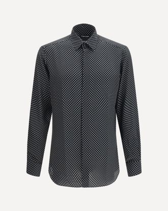 Tom Ford Crepe de Chine Polka Dot Shirt Male 42