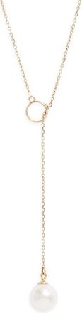 Nordstrom Freshwater Pearl Y-Necklace in White- 14K Yellow Gold at Nordstrom