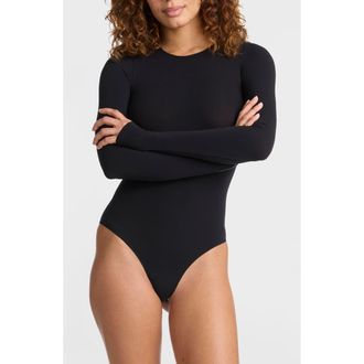 Commando Ballet Thumbhole Cuff Bodysuit in Black at Nordstrom