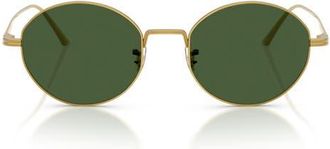 Oliver Peoples 50mm Khaite Round Sunglasses in Gold /Vibrant Green at Nordstrom