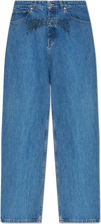 VETEMENTS Jeans met logo - Heren - Regular Fit Jeans - Blauw - W31 - Katoen - Jeans