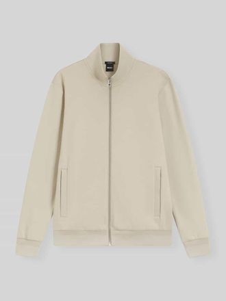 HUGO BOSS Regular Fit Sweatjacke aus Baumwoll-Mix Modell SHEPHERD 100 in Beige, Gr&ouml;&szlig;e XXXL