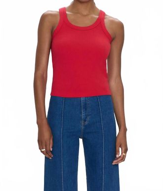 Pistola Denim Christy Curved Hem Tank Top In Ruby