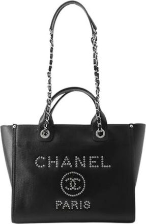 Chanel Pre-owned Vintage Tote Bag - Dames - Vintage Shopper - Zwart - ONE Size - Leer - Vintage