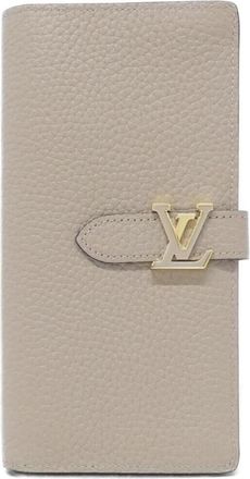 Louis Vuitton Beige Leather Long Wallet (Bi-Fold) (Pre-Owned)
