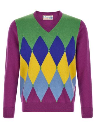 Ballantyne Purple V Neck Sweater