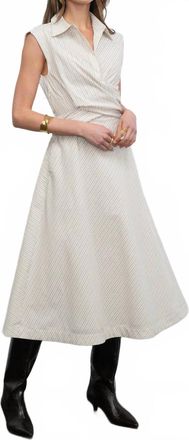 Greylin Lorena Stripe Shirt Collar Midi Dress In Multi