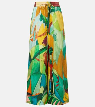 Alemais Al&eacute;mais x Mokshini linen wide-leg pants