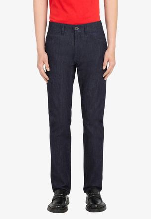 Ferragamo Five-Pocket Slim Fit Denim Pants In Blue