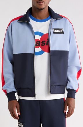 Pleasures x Oasis Forever Track Jacket in Powder Blue at Nordstrom, Size Xx-Large
