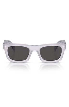 Prada 50mm Pillow Sunglasses in Frosted Ice /Dark Grey at Nordstrom