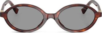 Miu Miu Eyewear Occhiali da sole ovali - Marrone