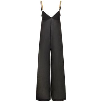 Stella McCartney Stella McCartney, Jumpsuits, female, Black, Size: M Elegant Jump Suit with V-neck
