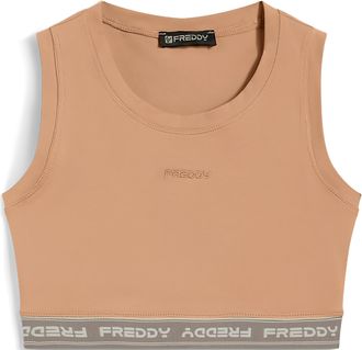 Freddy Top sportivo in heavy jersey stretch con elastico logato